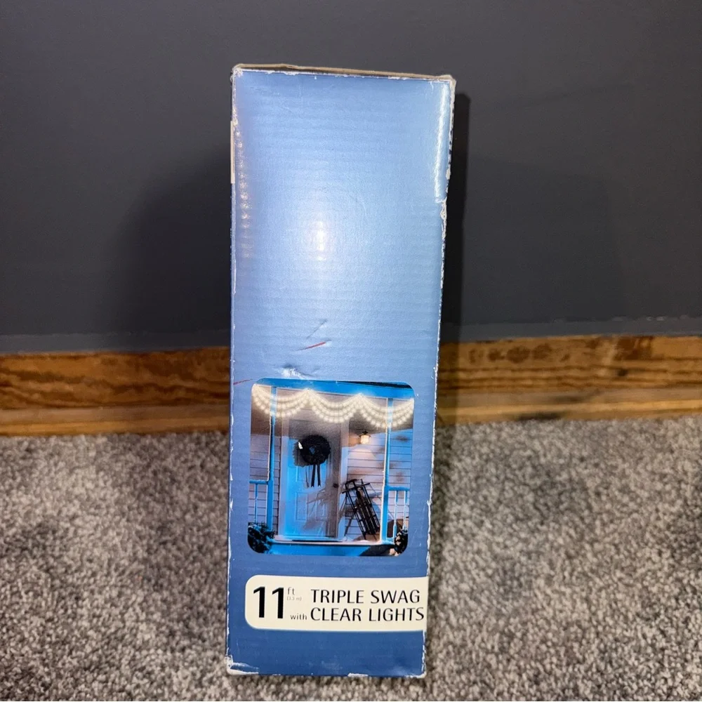 11ft Triple Swag Clear Mini Christmas Lights150 Bulbs Indoor Outdoor Target Vtg